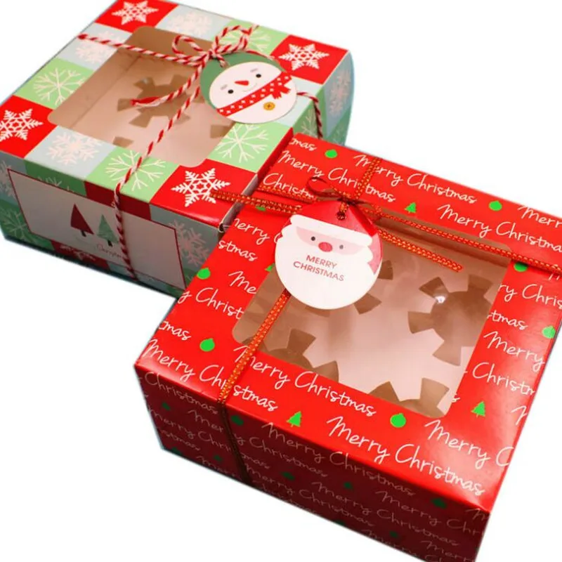 1 шт.,, дизайн, модный стиль, сделай сам, маленький, милый, 16x16x8 см, коробка для Рождественского торта, кекс, подарок, печенье в коробках, нуга, коробка для шоколада