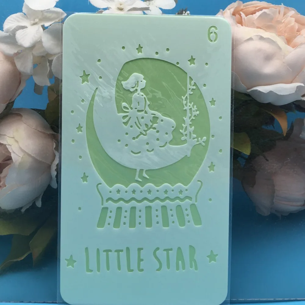 

4x7inch Star Dream Girl Moon DIY Layering Stencils Painting Scrapbook Coloring Embossing Album Decorative Card Template