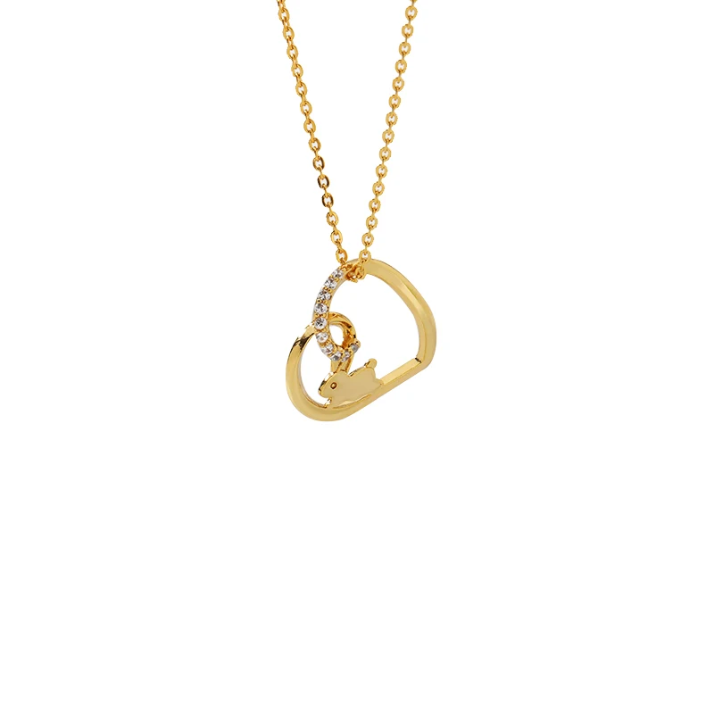 

Heart Necklace 2018 New Gold Silver Rabbit Necklace Memory Projection Pendant Wedding Letter Necklaces Gold Chain Drop Shipping