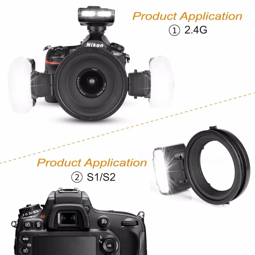  Meike MK-MT24 Macro Twin Lite Flash for Nikon Digital SLR Camera D5100 D5200 d5300 D700 D800 D810 D