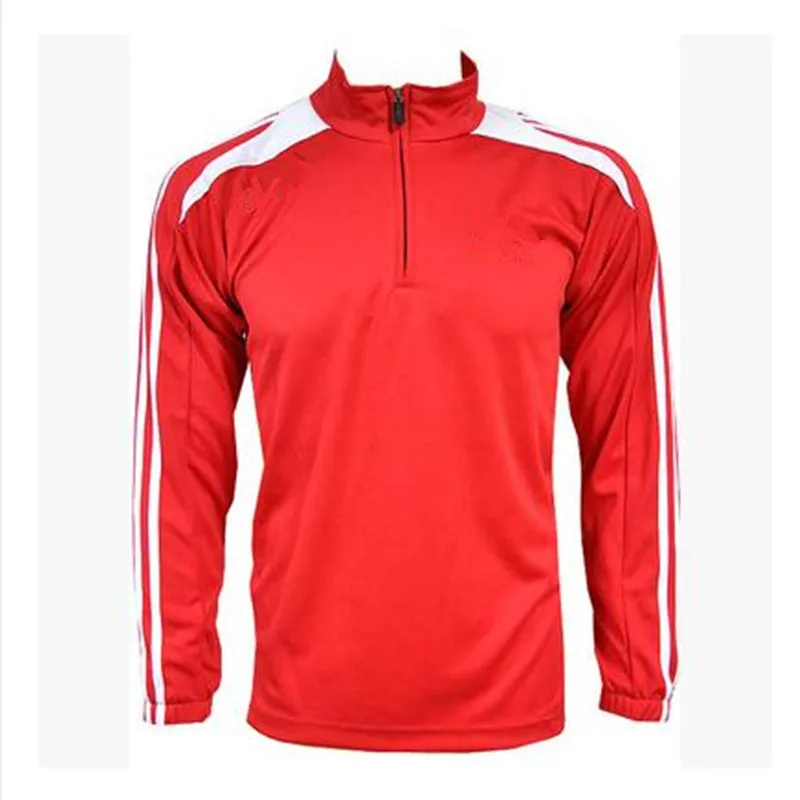 Брендовая детская и взрослая мужская футбольная тренировочная футболка для бега, фитнеса, спорта, уличная спортивная одежда - Цвет: Red
