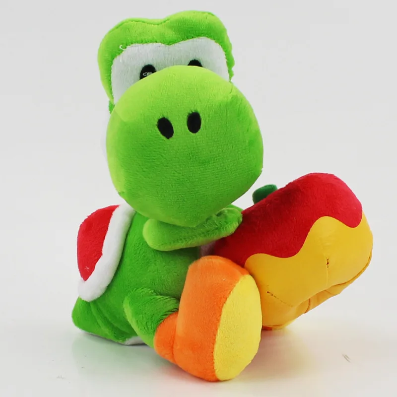 Новинка 17 см Yoshi с яблоком плюшевые куклы игрушки Супер Марио Йоши Детская плюшевая игрушка подарок на день рождения Рождество