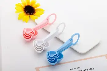 

50 set/200pcs Love Beyond Measure Heart shaped Measuring Spoons+wedding favors gifts