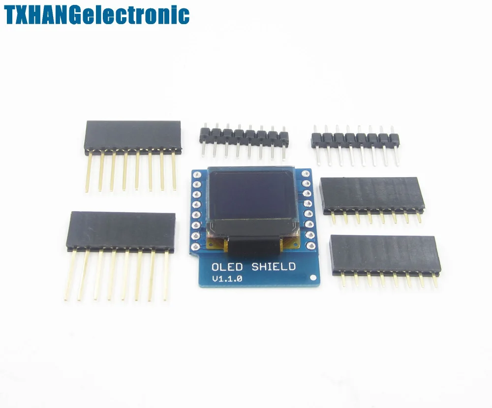 OLED Shield for WeMos D1 mini 0.66 inch 64X48 IIC I2C for Compatible LCD OLED Dispaly Shield for Arduino  (2)