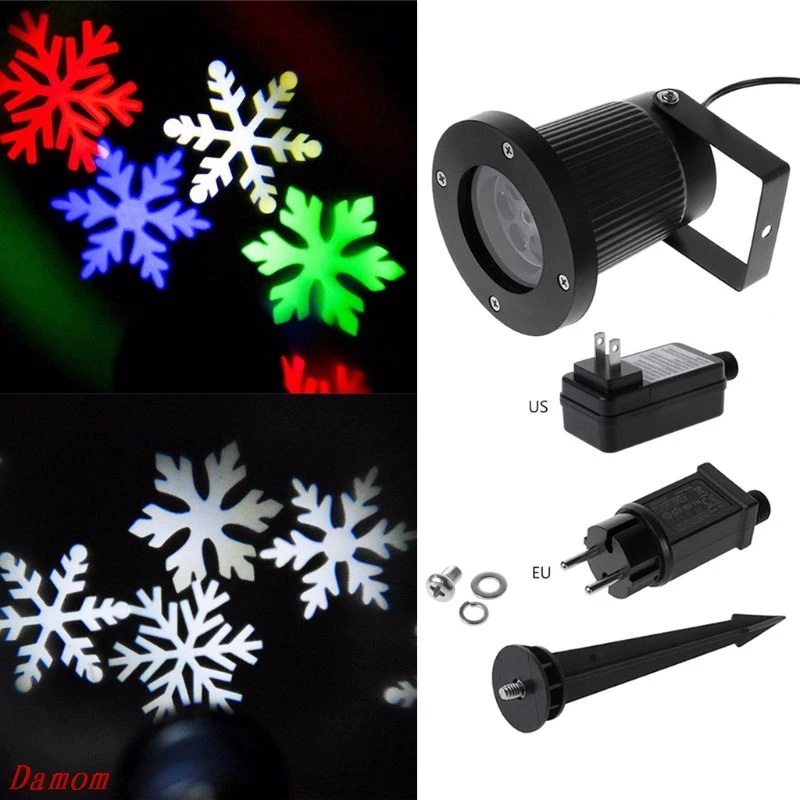 Waterproof LED Stage Light Christmas Snowflake Laser Pattern Projection Lamp Waterproof LED Stage Light Christmas Snowflake Laser Pattern Projection Lamp