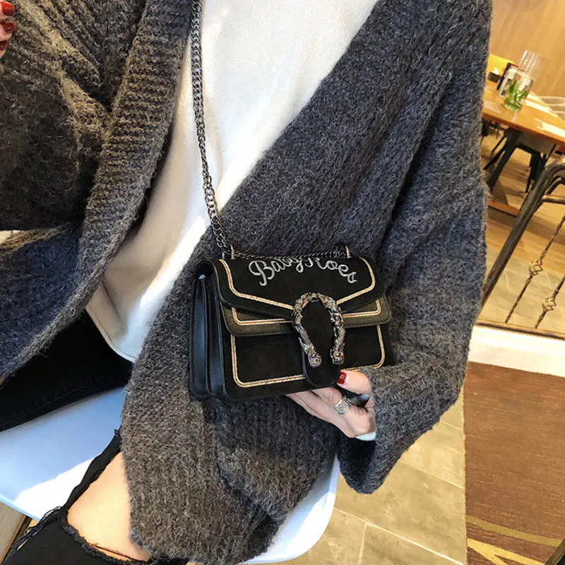 Fashion Design Women Leather Letter Shoulder Bag Female INS Popular Luxury Handbag Chains Crossbody Flap Bolsa For Lady SS3495 (11)