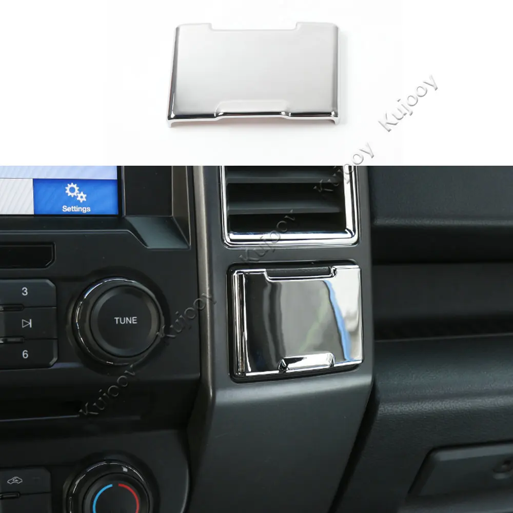 Автомобильная центральная консоль панель питания крышка ABS Внутренние Декоративные наклейки декоративная рамка отделка для Ford F150 Up Автомобильный Стайлинг - Название цвета: Chrome Silver