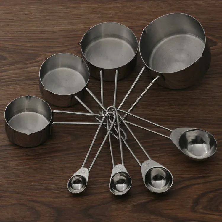 

4pcs/set Sturdy Stainless Steel Stackable Measuring Cups Measure Dry and Liquid Ingredients for Kitchen Cooking Tools OK 0417