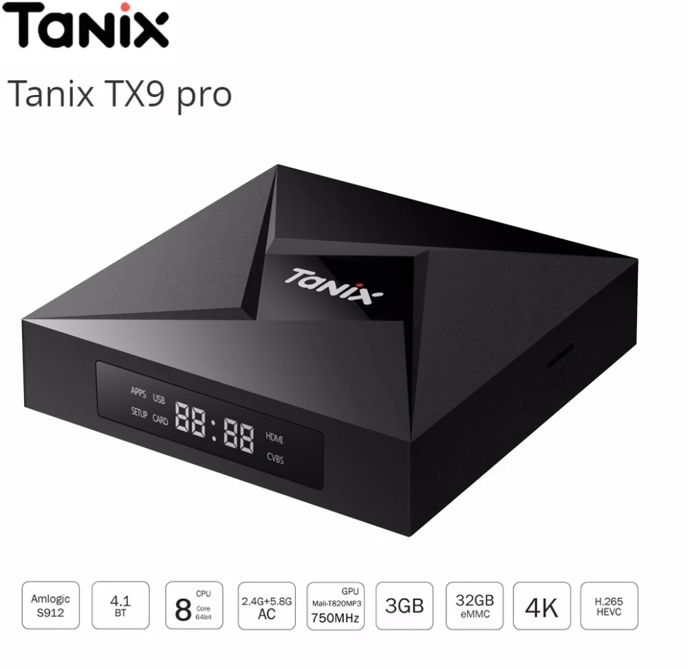 Tanix TX9 Pro ТВ Box Amlogic S912 Восьмиядерный Процессор ОС Android 7.1 Bluetooth 4.1 1000 м LAN | Электроника