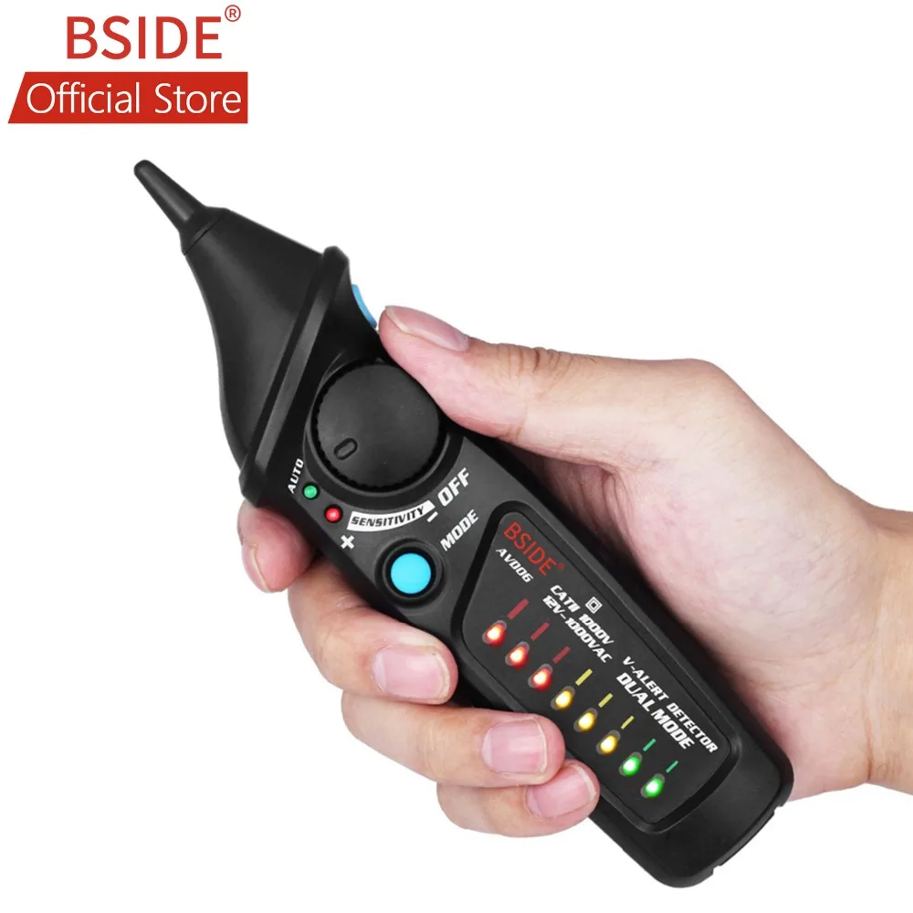 

BSIDE AVD06 Non-contact Voltage Detector AC 12-1000V Tester Circuit Tester Socket Wire Check Dual Mode with 8 LED(Pack of 10)