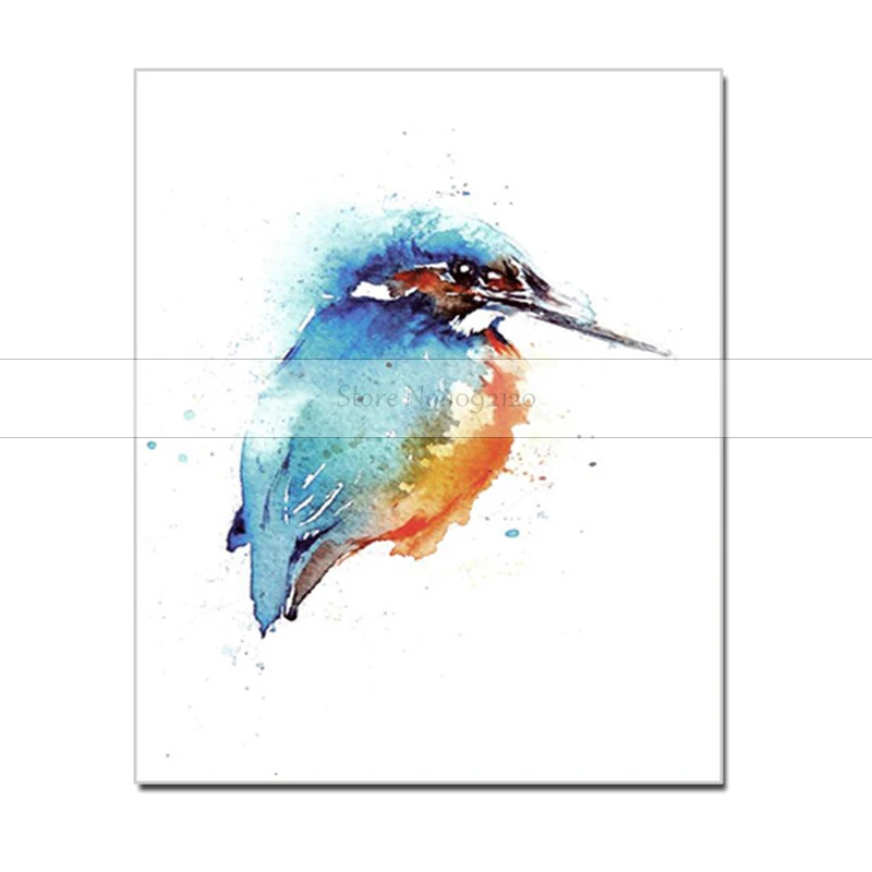 

Abstract Artistic Paint Kingfishe Bird Oil Painting On Canvas Handmade Modern Wall Picture For Living Room Cuadros Decor