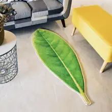 

3D Design Green Leaves Pattern Living Room Bedroom Rug Non-Slip Bathroom kitchen Carpet for Children Home Decorator Floor Rug