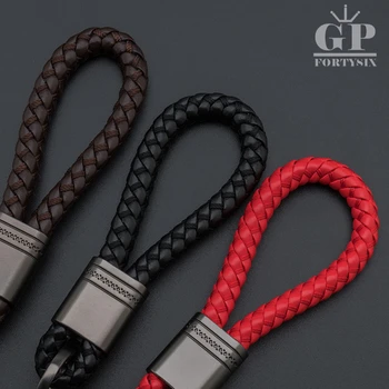 

New Leather+Metal Car-Styling Keychain Car And Home Key Ring Holder Housekeeper For Nissan Bmw Honda Skoda VW KIA Hyundai Toyota