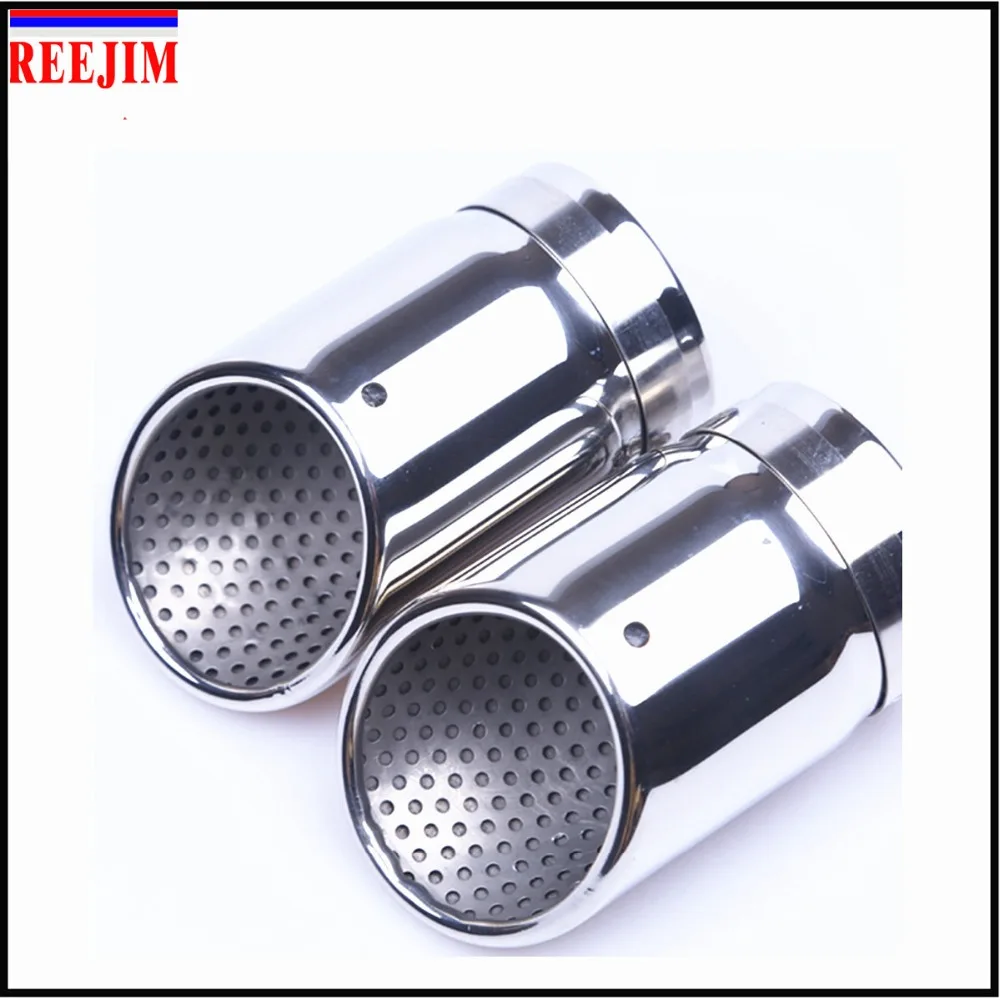 1 PAIR CHROME STAINLESS STEEL EXHAUST TAIL REAR MUFFLER TIP PIPE