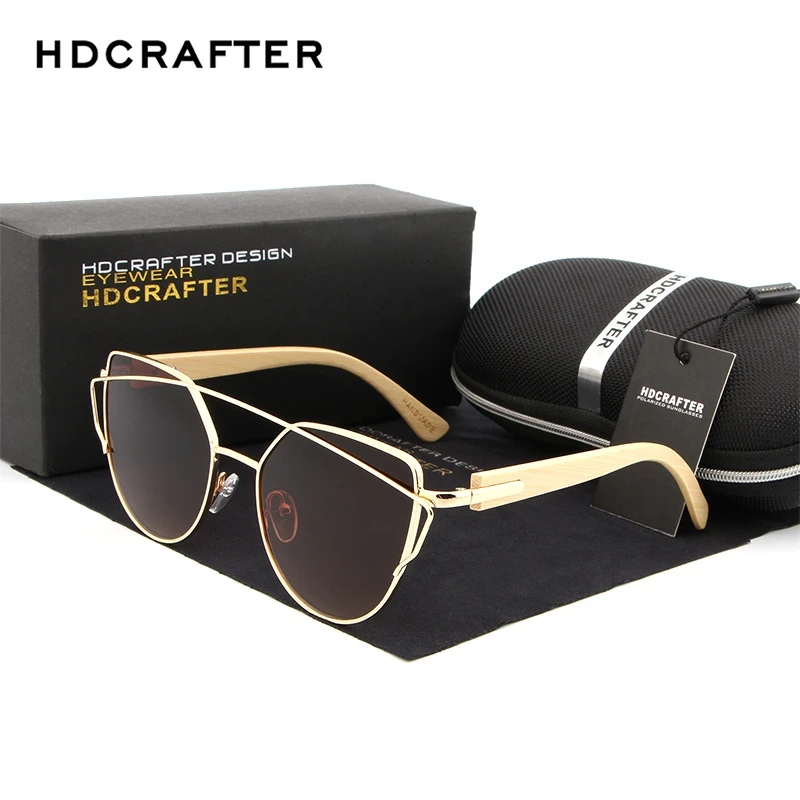 HDCRAFTER очки для вождения солнцезащитные очки для женщин для мода зеркало дерево бамбука ноги брендовая Дизайнерская обувь