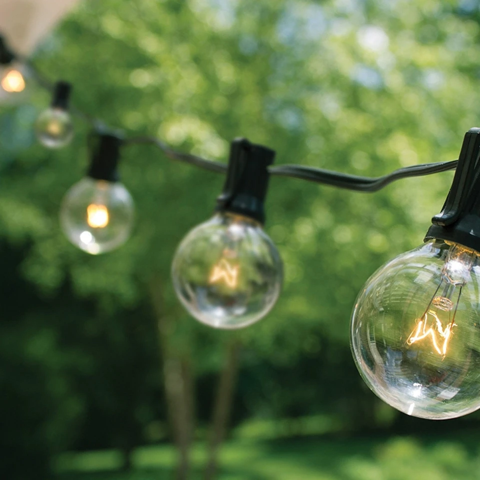 

3M 7.5M G40 Globe Bulb String Lights With Clear Ball Bulbs Indoor/Outdoor Hanging Umbrella Patio Waterproof String lights