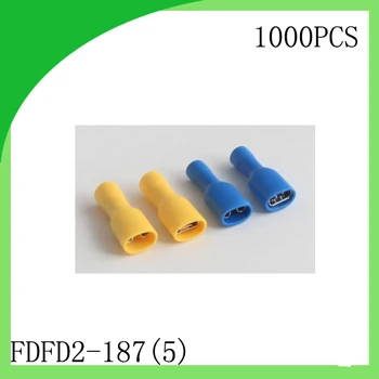 

manfacture Brass 1000 PCS FDFD2-187(5) cold-pressure terminal Fully insulated female connector Electrical Crimp Terminal