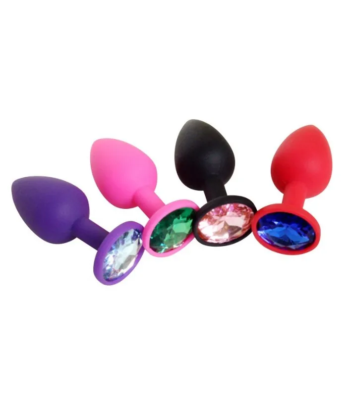 Small Medium Large Silicone Butt Plug with Crystal Jewelry Smooth Touch Anal Plug Anal Sex Toys for Woman Men Gay01