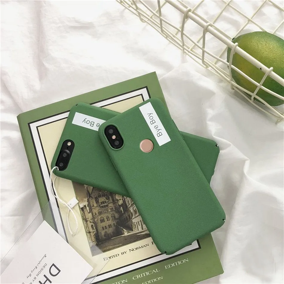 Axbety Royal Blue For Redmi S2 Retro Green Phone Case For Xiaomi Redmi 5 Plus 6 6a 4 4x 3s Letter Hard Plastic Full Back Cover