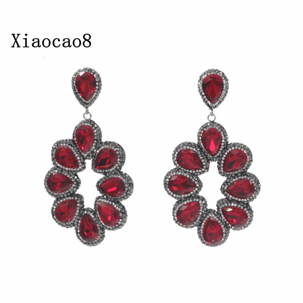 

YNB Top Quality Many Colors Nature Stone Earrings for Women Flower Big Drop Earrings 2017Newest Fashion Women Jewelry Woman Gift