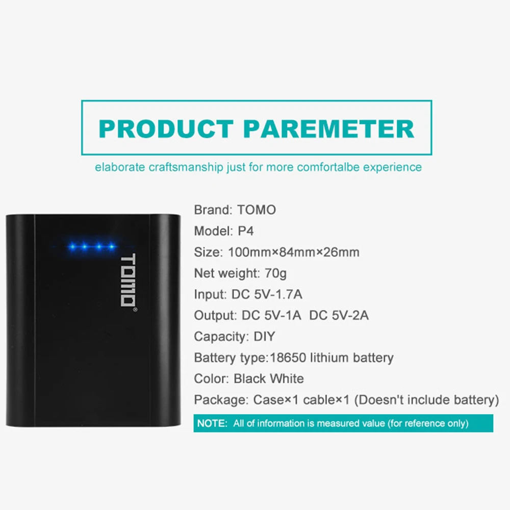 TOMO P4 Смарт Мощность Зарядное устройство 5V 2A Мощность банк чехол C4 X 18650 литий-ионный аккумулятор Батарея Портативный DIY Мощность банка коробки Зарядное устройство для 18650 Батарея