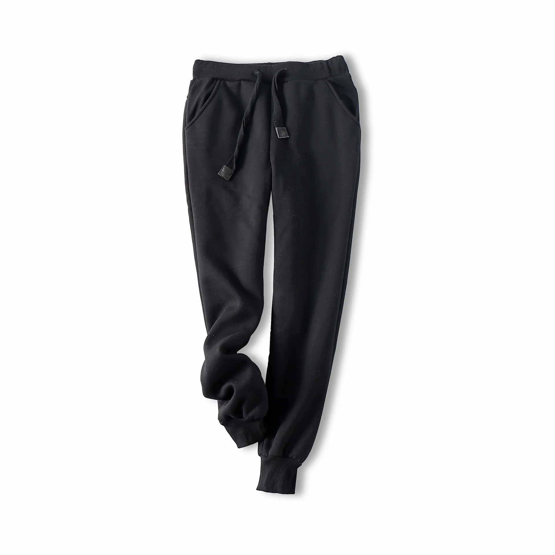 Высокое качество женские шерстяные брюки femme тепловые тренировочные брюки зимние черные/Серые толстые теплые брюки хлопковые брюки женские тренировочные брюки