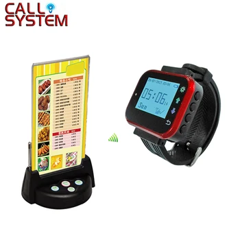 

433.92Mhz 4pcs Watch Pager 30pcs Call Button Waiter Calling System for Restaurant