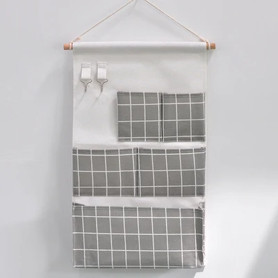 Настенные сумки для хранения 5 карманов над дверью шкафа настенный органайзер для спальни общежития 34x55 см - Цвет: grey