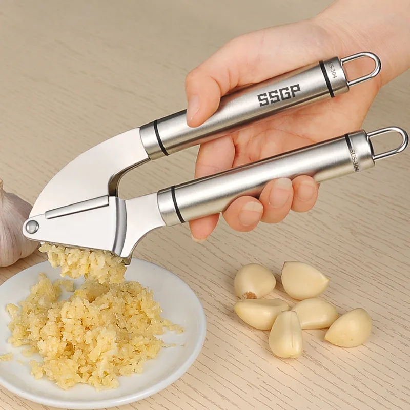 Garlic Press SUS 304 Stainless Steel Mashed Multi function Kitchen