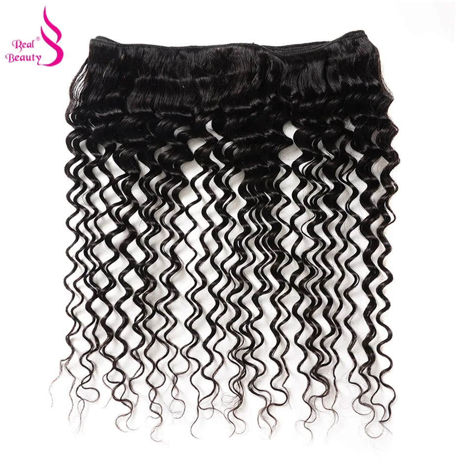 Realbeauty Hair Deep Wave Brazilian Human Hair Weave Bundles Natural Color Remy 1/3/4 Pcs Extension Natural Can Be Dyed