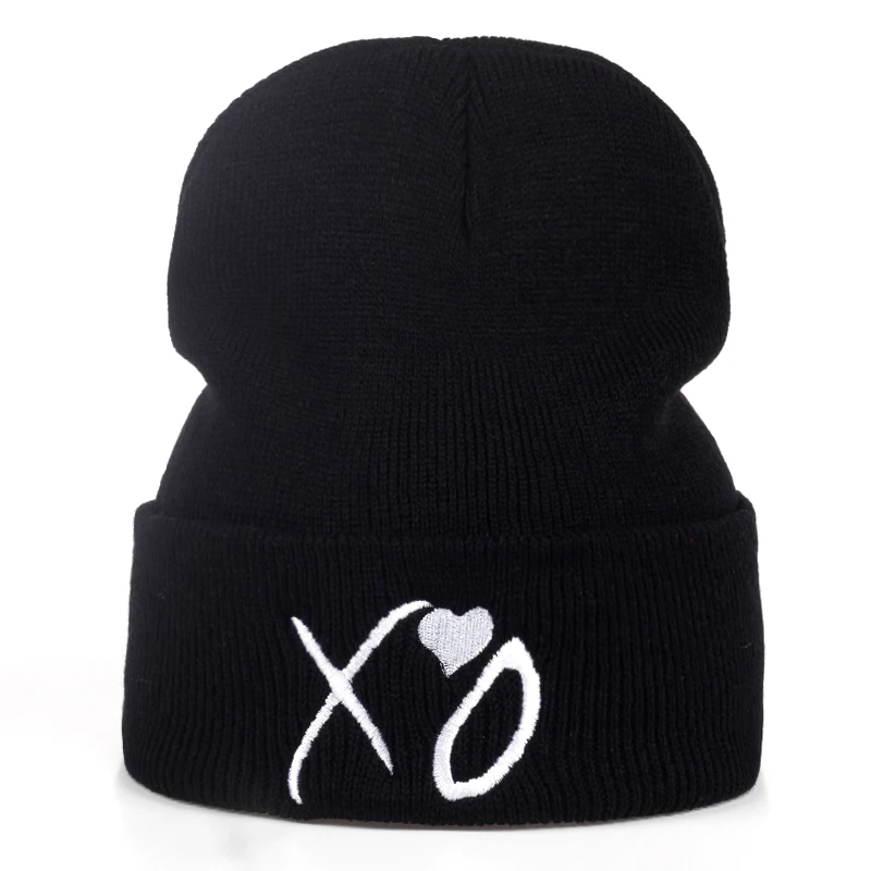 Новая мода Skullies Beanies кепки XO теплая шапка для леди и мужчин с принтом хип-хоп шапка осень зима теплые шапки для улицы и досуга вязаная шапка