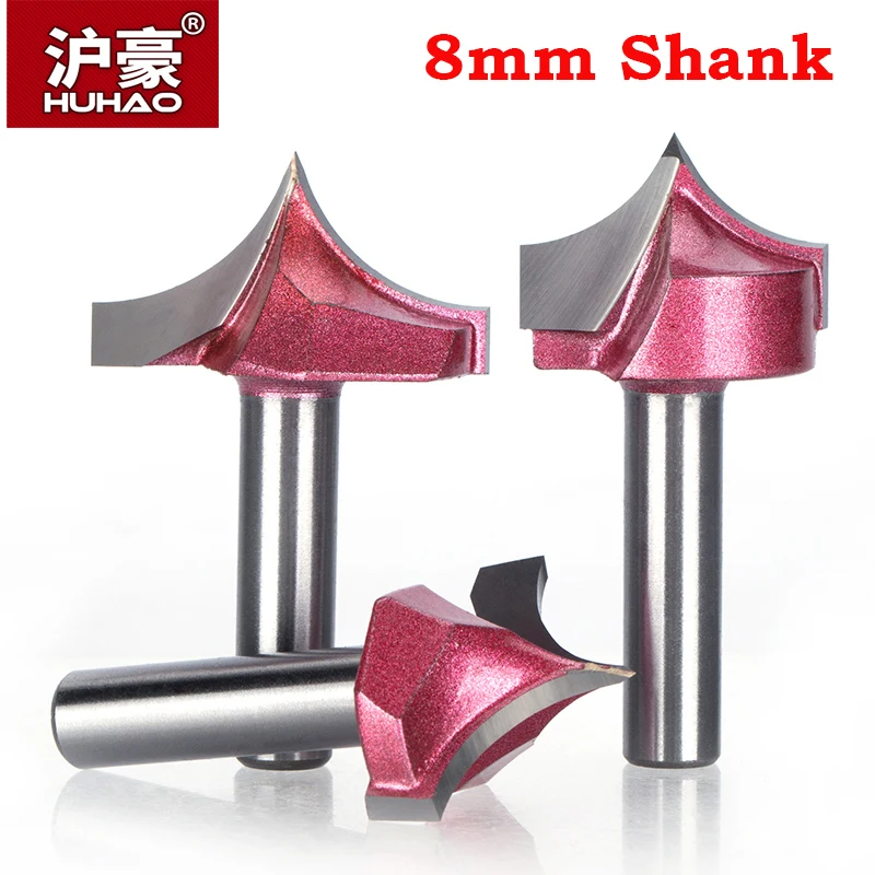 HUHAO Ipc 8mm Shank Woodworking Cutter CNC Tungsten steel Router Bits for wood carbide Woodworking