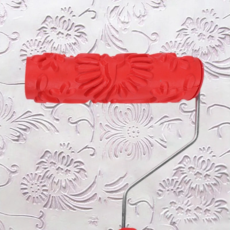 DIY настенная краска цветок с ручкой рельефная древесина краски ролики для домашнего улучшения краски инструмент