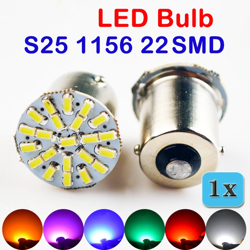 1х белая 1156 22SMD P21W BA15S светодиодная автомобильная лампа авто задние поворотные