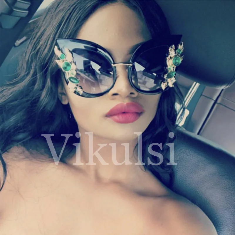 

Rhinestone Cat Eye Sunglasses Women Luxury Brand Oversize Fashion Sunglasses Female Big Sun Glasses Ladies Eyewear lunette femme