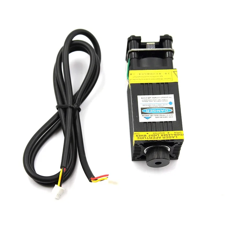 

2W Blue Laser Module Focusable Laser Head 445-450nm Laser Engraver Part with PWM Control + 3P-DC Cable