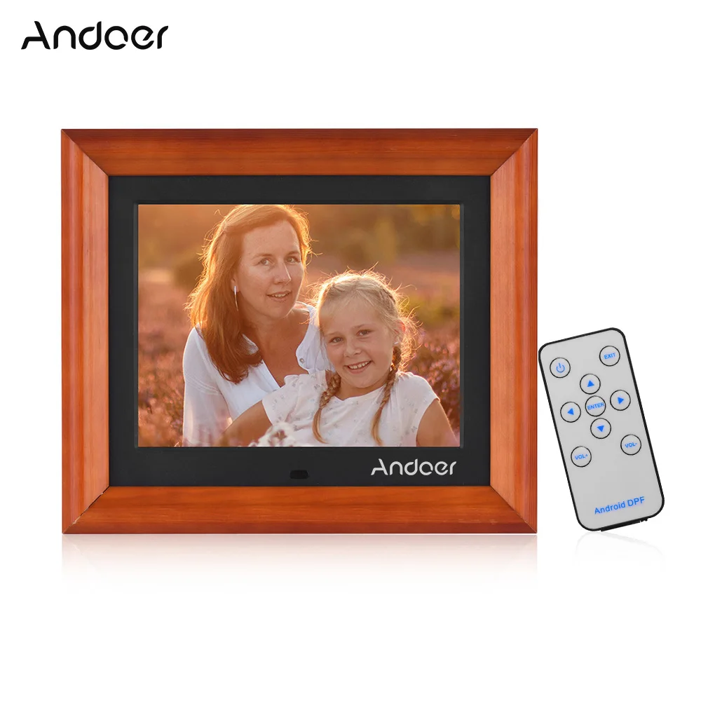 Andoer 8 дюймов Большой экран светодиодный цифровой фоторамки альбом 1280*800 HD поддерживает дистанционное управление музыкой/видео/календарем