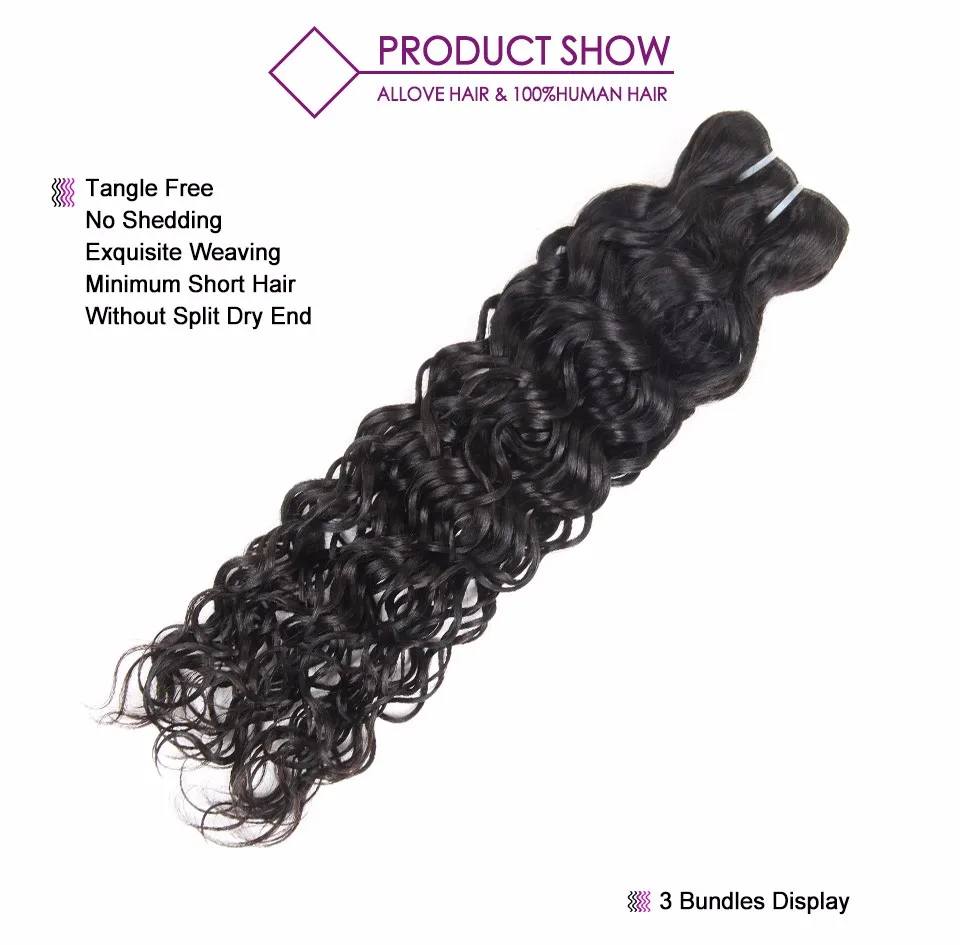 Allove индийские волнистые пучки 8-28 дюймов человеческие волосы для наращивания натуральные черные волосы Remy Weave купить 4 пучка получить один свободный закрытие