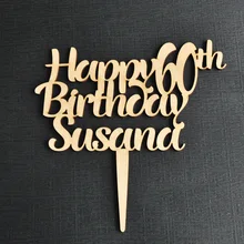 Персонализированные с днем рождения торт Топпер, пользовательские торт Топпер, деревянный день рождения Топпер, День рождения подарок, пользовательские любое имя и возраст