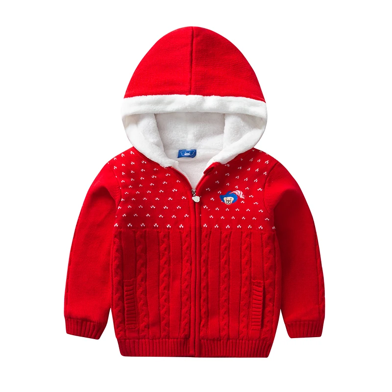 

Little Bear Children's Clothing Fashion Autumn Girls Thickened Sweaters Children's Outerwear Girls Hat Plush Warm Size 2Y-8Y