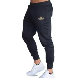 Новый для мужчин бегунов бренд мужской мотобрюки брюки, тренировочные брюки в повседневном стиле Jogger черный повседневное эластичный