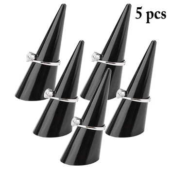 

Fashion 5pcs Single Finger Cone Fingertip Display Ring Holder Storage Acrylic Display Showcase Stand Rings Jewelry Organizer