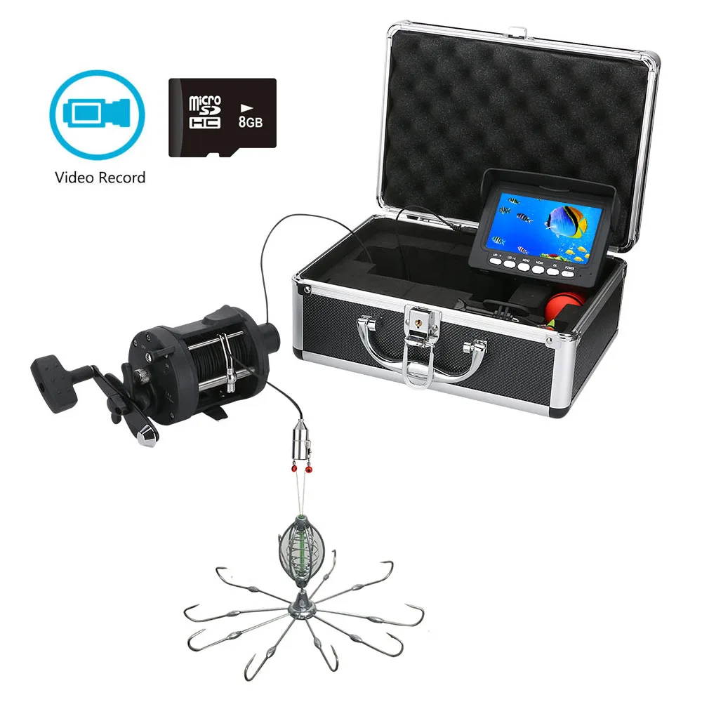 

20M 30M Underwater Fishing Video fish finder Kit 1000TVL Camera 4.3" Monitor VIdeo Recording DVR fishing hooks Cable Pulley