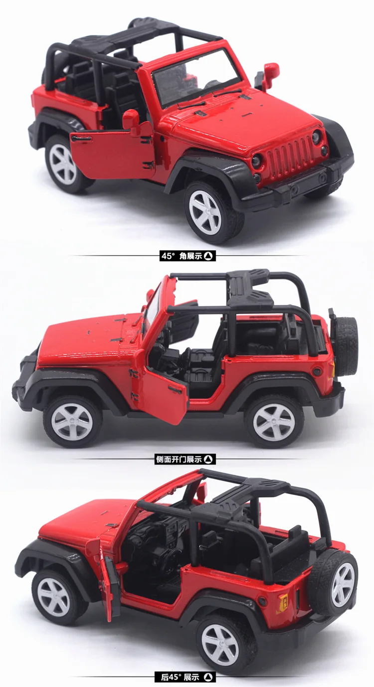 Jeep Wrangler 1:32 металлический литой автомобиль классический уличный джип Модель Коллекция игрушек для детей Подарки легированные модели автомобилей