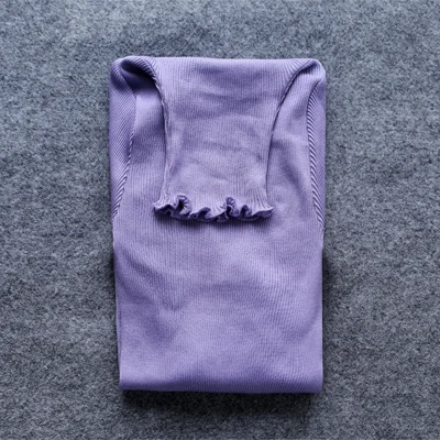Шелковая шифоновая рубашка из шелка тутового шелкопряда с высоким воротником, тонкое теплое нижнее белье для женщин, Удобное базовое пальто с длинным рукавом, осенняя одежда - Цвет: Light purple