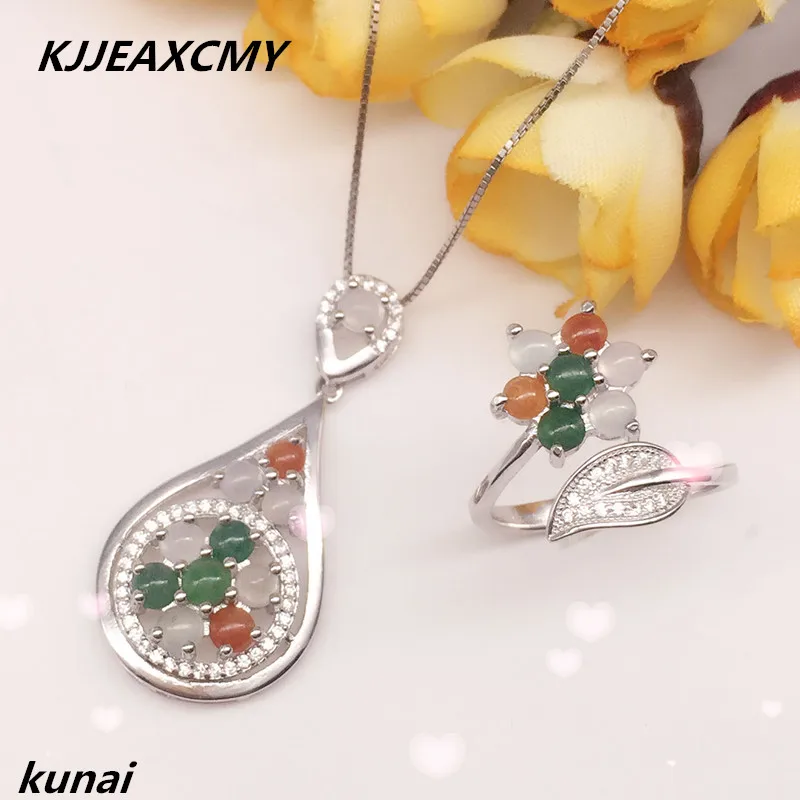 KJJEAXCMY Fine jewelry, Colorful jewelry, 925 silver inlay, natural