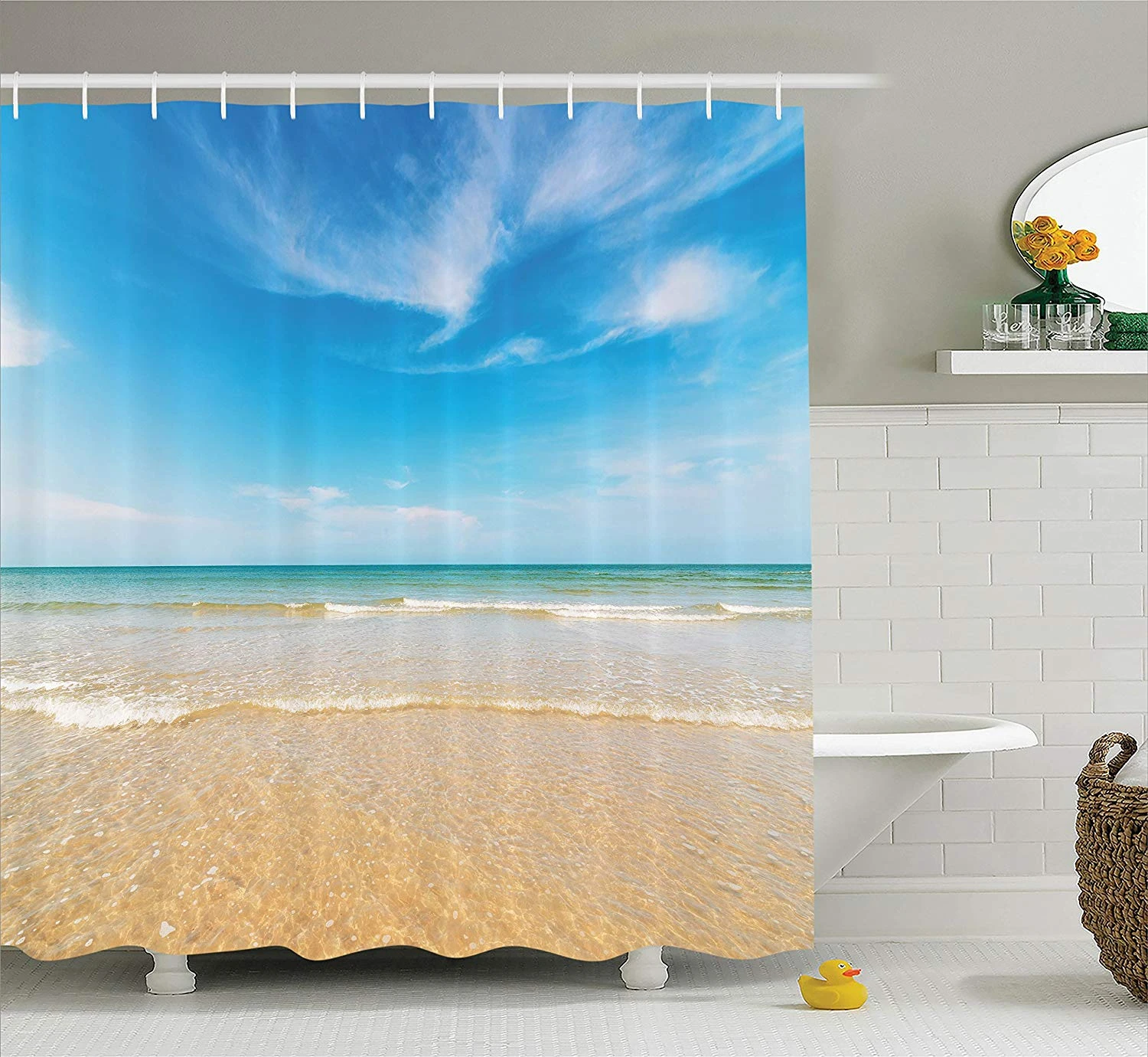 Costas estrecho cortina de ducha caribe mar de verano