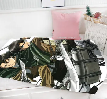 

Oct. Home Textile Gifts Attack On Titan Anime Rivaille Eren 95 x 55 CM Mini Single-layer Flannel Fabric Baby Blanket New #41286