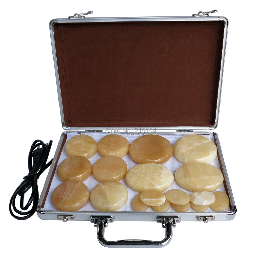 New type! 18pcs/set Hot stone body massager yellow Jade Salon SPA with heater box Stone Massage Rocks CE and ROHS New type! 18pcs/set Hot stone body massager yellow Jade Salon SPA with heater box Stone Massage Rocks CE and ROHS