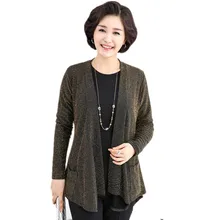 Осенняя поддельная Женская футболка из двух частей элегантная одежда для мамы с длинным рукавом плюс размер 5xl 6xl Blusas топы для женщин